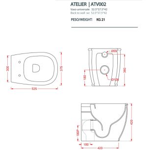 Унитаз Artceram Atelier ATV002 33 00 Pink